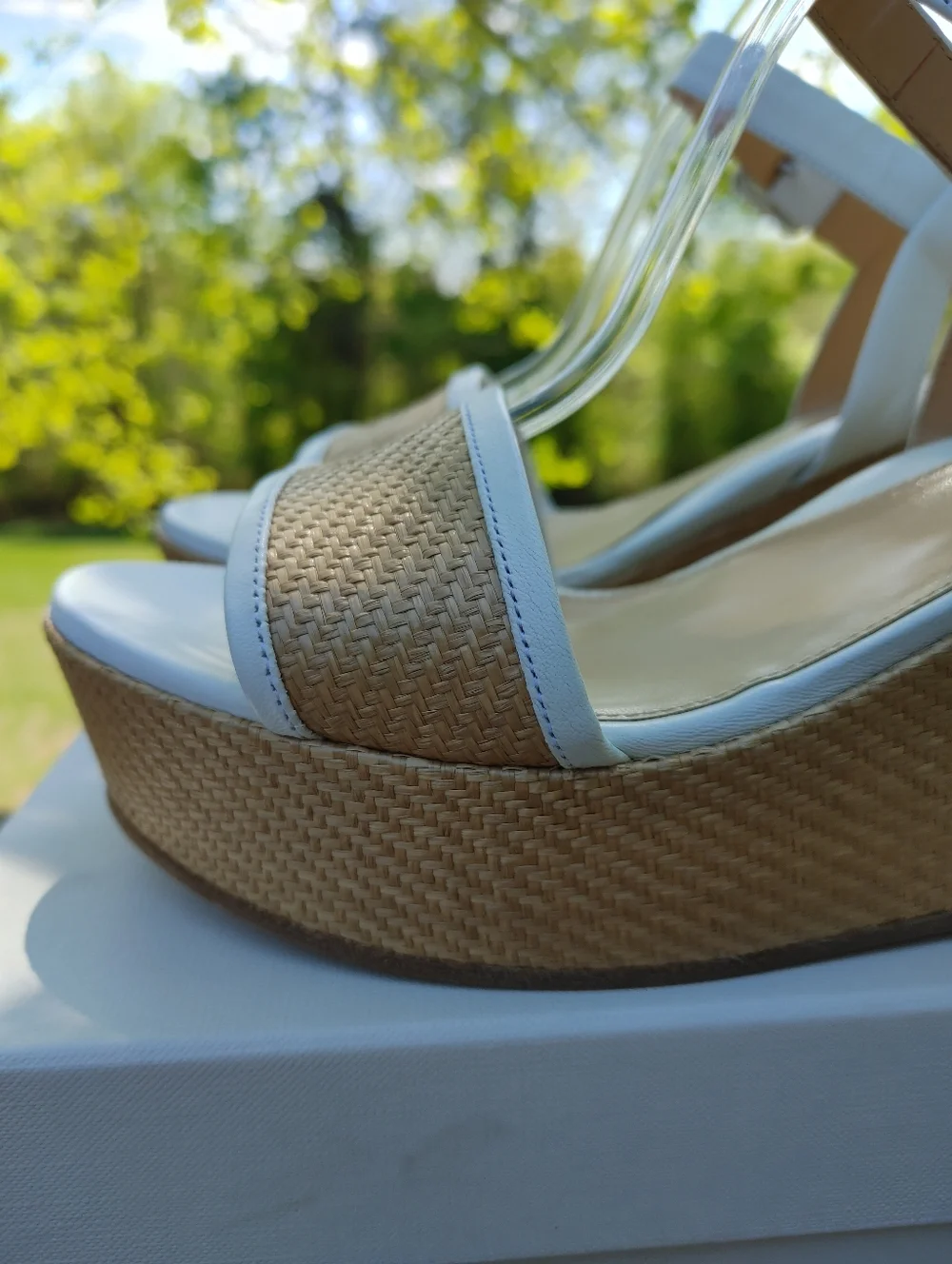 Marion Parke Imogen Wedge Sandals, White 38.5 - Picture 10 of 16